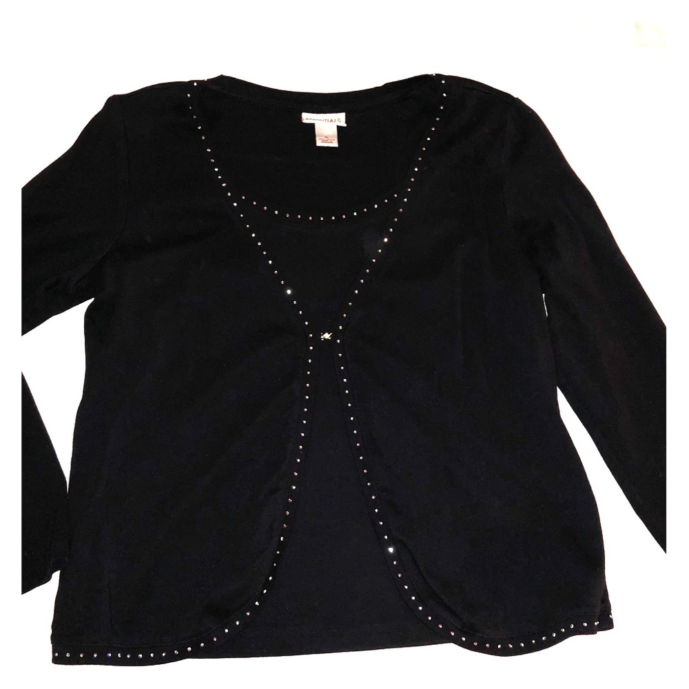 Rhinestone lined top with attached jacket